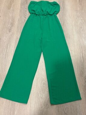 Rolla Coster Bright Green Strapless Wide-Leg Jumpsuit